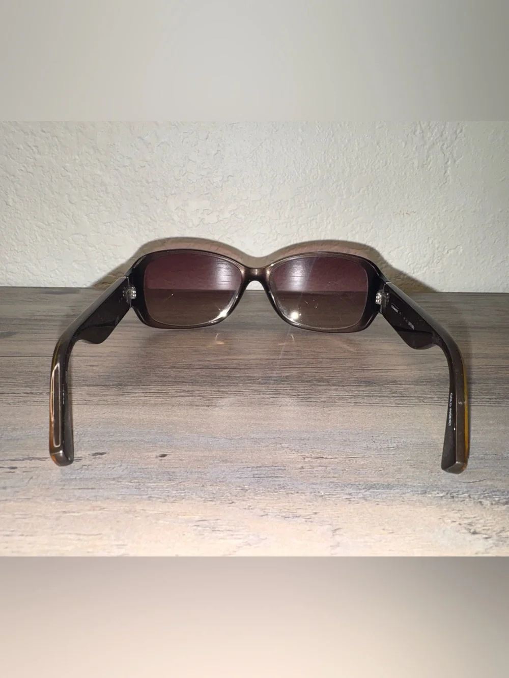 Coach Women’s Brown Sunglasses with Yellow Logo Accent